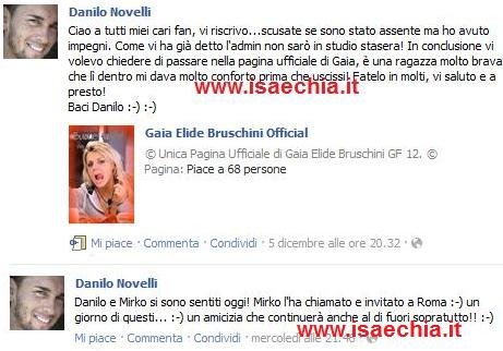 Danilo Novelli: nuove foto e status su Facebook