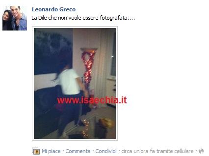 Leonardo Greco pubblica su Facebook una foto di Diletta Pagliano