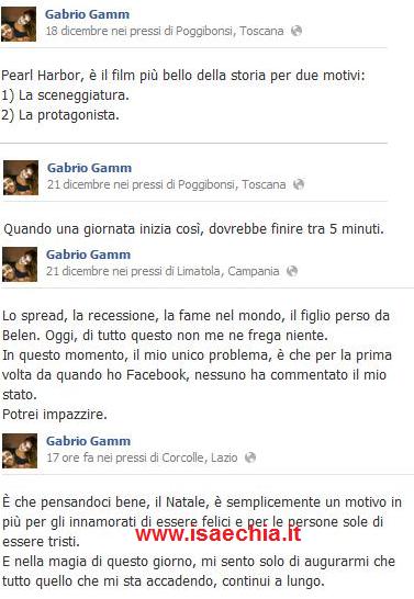 Gabrio Gamma: gli ultimi status su Facebook preview