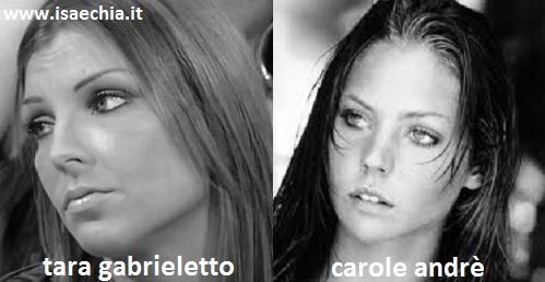 Somiglianza tra Tara Gabrieletto e Carole Andrè