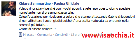 Chiara Sammartino conferma la fine della sua storia con Gabrio Gamma article-post