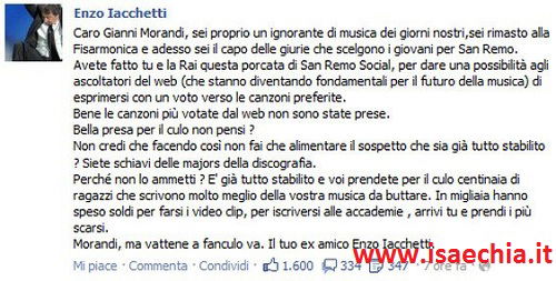 Enzo Iacchetti Vs. Gianni Morandi: ‘SanremoSocial è stata una porcata, siete schiavi delle major discografiche!’ preview