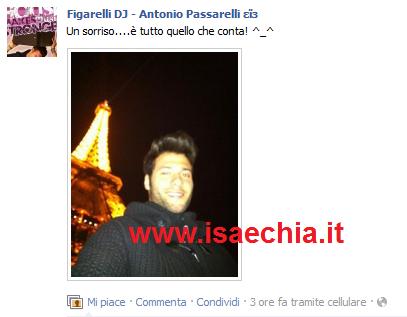 Antonio Passarelli: status su Facebook e foto preview