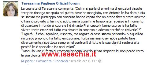 La cognata di Teresanna Pugliese commenta gli ultimi avvenimenti… preview