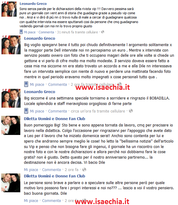 Leonardo Greco e Diletta Pagliano Vs. ‘Vip’: ‘I giornali hanno un riscontro con le nostre foto e le nostre dichiarazioni, perchè noi dobbiamo fare le cose gratis? Non è giusto!’ article-post