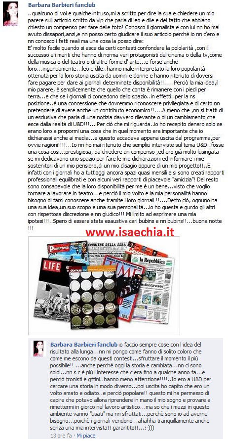 Barbara Barbieri su Facebook: ‘Bisogna mantenere i piedi per terra, riconoscerci privilegiati se i giornali ci concedono spazio, senza pretendere di essere pagati per questo..’ preview