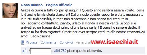 Rosa Baiano ed Emanuele Pagano festeggiano un anno d’amore: foto preview