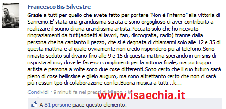 Kekko Silvestre dei Modà su Facebook: ‘Ho ricevuto ringraziamenti da tutti tranne che da Emma Marrone, e non credo collaborerò mai più con lei!’ article-post