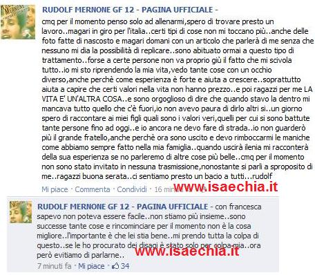Rudolf Mernone: ‘Io e Francesca non stiamo più insieme’ preview