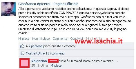Gianfranco Apicerni, chiude la sua fanpage. Le fan: ‘Ci siamo stancate della sua arroganza!’