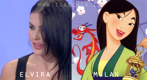 Somiglianza tra Elvira, corteggiatrice di Alessio Lo Passo, e Mulan preview