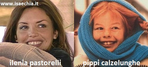 Somiglianza tra Ilenia Pastorelli e Pippi Calzelunghe