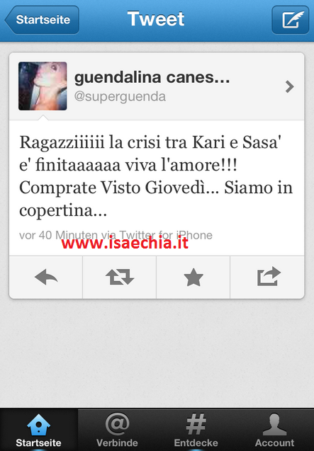 Guendalina Canessa su Twitter: ‘La crisi tra Karina Cascella e Salvatore Angelucci è finita!’ article-post