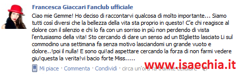 Francesca Giaccari e Matteo Casnici: storia al capolinea? article-post