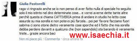 Il messaggio su Facebook della sorella di Ilenia Pastorelli diffamatorio nei confronti di Sabrina Mbarek? preview
