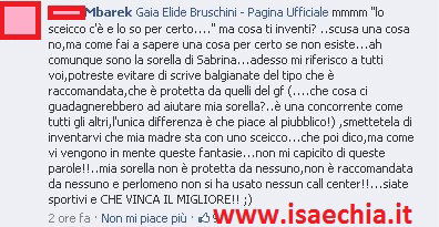 La sorella di Sabrina Mbarek la difende su Facebook: ‘Non è raccomandata da nessuno, e nessuno ha usato call center. Basta accuse, che vinca il migliore!’ preview