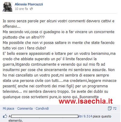 Alessia Marcuzzi su Facebook: “Come potete arrivare a minacciare i miei figli per un programma tv?”