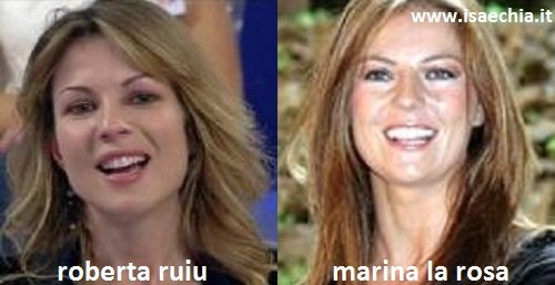 Somiglianza tra Roberta Ruiu e Marina La Rosa
