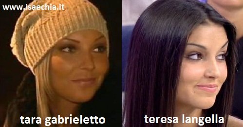 Somiglianza tra Tara Gabrieletto e Teresa Langella