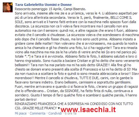 Tara Gabrieletto e Cristian Gallella saranno presenti alla scelta di Francesco Monte: resoconto e foto di una fan che li ha incontrati article-post