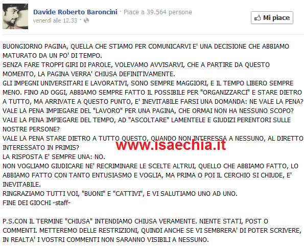 Davide Baroncini ed Erinela Bitri chiudono le loro fanpage preview