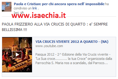 Paola Frizziero figurante alla Via Crucis di Quarto: video article-post