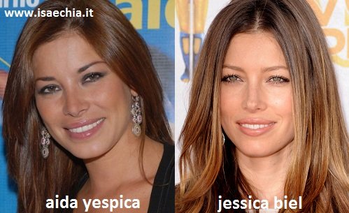 Somiglianza tra Aida Yespica e Jessica Biel