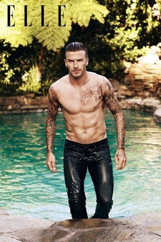 David Beckham si spoglia per Elle UK: foto
