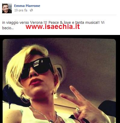 Emma Marrone: foto e status su Facebook