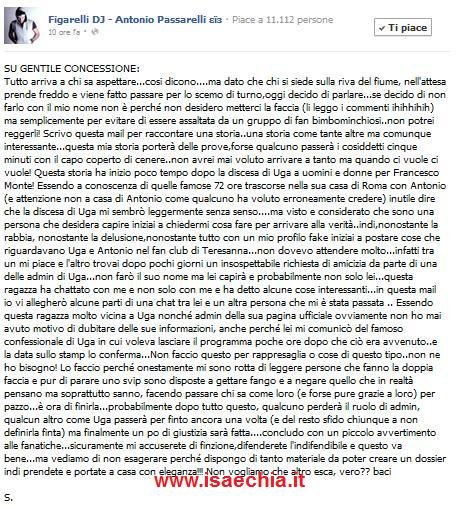 Antonio Passarelli su Facebook a proposito di Teresanna Pugliese…