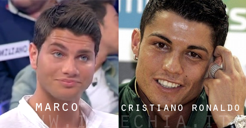 Somiglianza tra Marco del Trono under e Cristiano Ronaldo