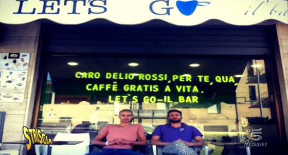 La vetrina del bar di Gabrio Gamma a ‘Striscia lo striscione’: video preview