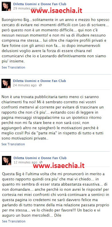 Diletta Pagliano su Facebook: ‘Non mi va di illudere nessuno, tantomeno me stessa: io e Leonardo Greco ci siamo lasciati definitivamente!’ preview