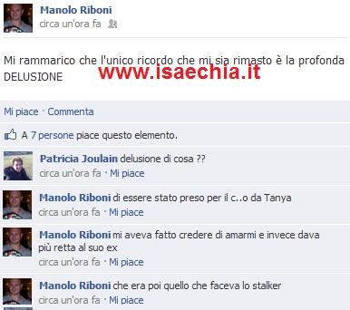 Manolo Riboni su Facebook: “Che delusione Tanya Carone…”