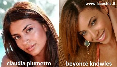 Somiglianza tra Claudia Piumetto e Beyoncé Knowles
