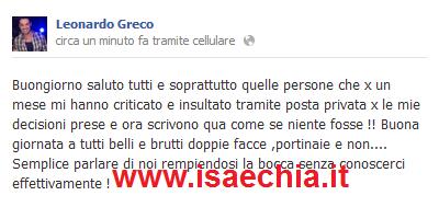 Leonardo Greco su Facebook: “Facile parlare di noi riempiendosi la bocca senza conoscerci!”