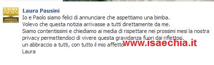 Laura Pausini annuncia su Facebook di essere in attesa di una bambina (foto) article-post