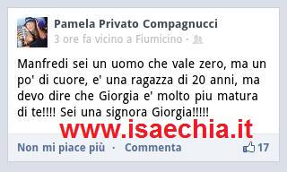 Pamela Compagnucci su Facebook attacca Manfredi Ferlicchia e si schiera dalla parte di Giorgia Lucini preview