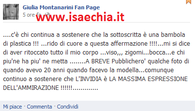 Giulia Montanarini: foto. E su Facebook scrive.. preview