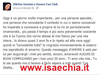 Diletta Pagliano su Facebook fa gli auguri a Leonardo Greco che oggi compie 30 anni preview