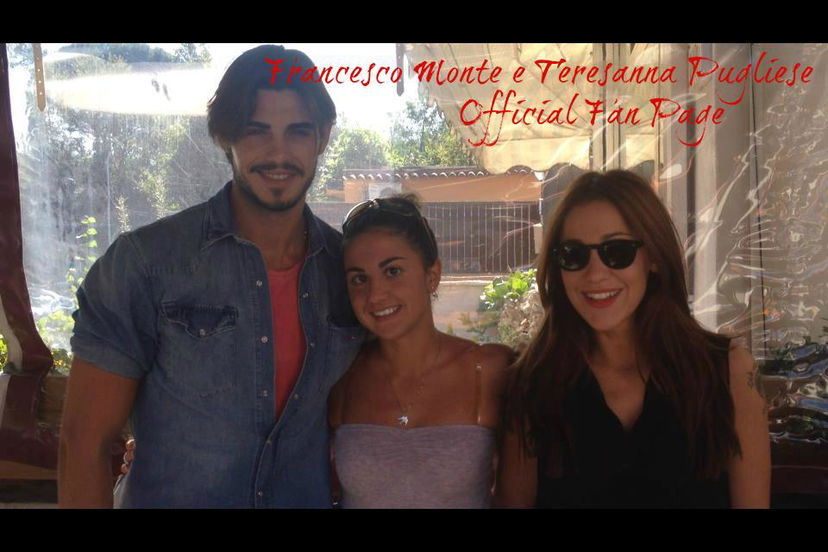 Teresanna Pugliese e Francesco Monte con una fan: foto preview