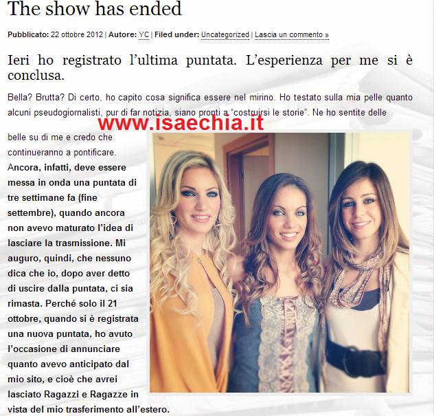 Ylenia Citino sul suo blog: “Ho lasciato Uomini e donne. La conduttrice è una giornalista bravissima, ma le due voci fuoricampo sono una vox populi così bassa che manco nelle peggiori assemblee condominiali…” preview