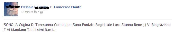 Teresanna Pugliese e Francesco Monte hanno fatto pace, lo confermano cugina e fratello di Teresanna preview