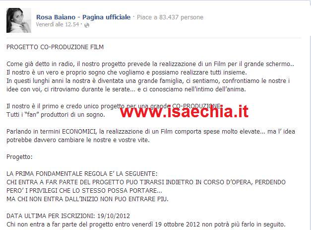 Rosa Baiano ed Emanuele Pagano chiedono l’aiuto economico dei fan per realizzare un film preview