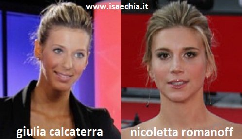 Somiglianza tra Giulia Calcaterra e Nicoletta Romanoff
