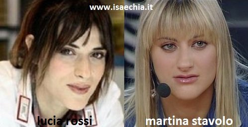 Somiglianza tra Lucia Rossi e Martina Stavolo