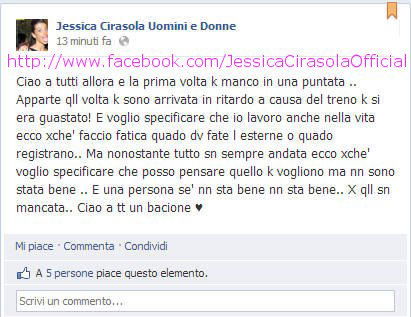 Jessica Cirasola nel suo fanclub spiega i motivi delle sue assenze dallo studio nelle ultime registrazioni… preview