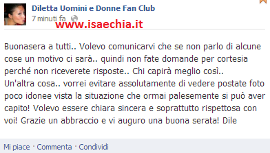 Diletta Pagliano, su Facebook, conferma la rottura con Leonardo Greco? preview