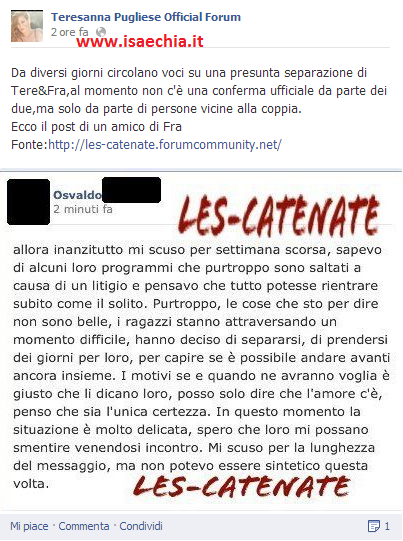 Teresanna Pugliese e Francesco Monte: nuova crisi? preview