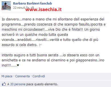 Barbara Barbieri: foto. E su Facebook scrive.. preview